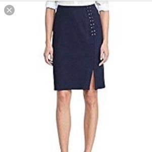 Lauren Ralph Lauren lace up navy blue skirt